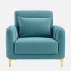 Monly Velvet 1 Seater Sofa Aqua Blue Color
