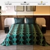Stoa Paris Satin King Size Bedsheet with 2 Pillow Covers  Size Emerald Celebration