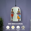 Folk Vibes Glass Electric Hanging Light in White Colour
