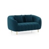 Amora 2 Seater Fabric Sofa In Night Blue Velvet Colour