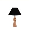 Devansh Black Cotton Table Lamp With Wood Natural Base (10X18 Inches)-28