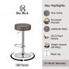 Doe Buck Linon Adjustable Bar Stool in Grey Colour with Chrome Base