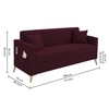 Convil Velvet 3 Seater sofa in Red wine Color