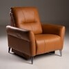 Orchard One Seater Motorized Leather Recliner in Savana Tan Brown Colour