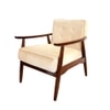Armari Solid Wood Arm Chair in Ivory Color