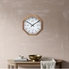 Modern Octagonal Wooden Wall Clock with Sharp Linear Indices