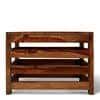 Kingsville Sheesham Wood Contemporary Square Coffee Table In Natural Teak Finish