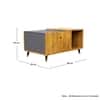 Hexa Engineered Wood Center Table With Storage And Open Rack In Giant Wood And Slate Grey