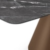 Aeris Ceramic 4 To 6 Seater Extendable Dining Table With 4 Tulip Dining Chairs (Finish : Black Jade, Chair Colour : Cream)