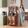 Stellar Multipurpose Storage Cabinet (Medium Size with Upper Storage, Teak Brown)
