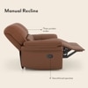 Bernice Two Seater Leatherette Recliner in Tan Colour