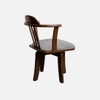 Vanilla Revolving Teak Wood Chair in Grey Colour