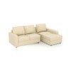 Apollo Compact Sofa (Colour : Cream, Cushion : Hard, Seating Capacity : Right Aligned 2 Seater + Right Aligned Chaise + Ottoman)