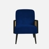 Haden Solid Wood Accent Chair in Navy Blue Colour