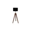 Poppy Black Cotton Floor Lamp with Metal