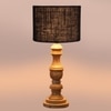 Devansh Black  Jute   Table Lamp With  Wood Natural Base (7X17.5 Inches)-17