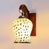 Devansh Solid Wood Electric Wall Light in Brown Colour with Multi Shade Count of 1 Light