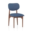 Dane Solid Wood Dining Table 6 Seater with 6 Oille Solid Wood Dining Chairs (Finish: Honey, Colour: Baltic Blue)