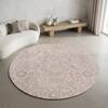 Neulooms Handloom Knotted Reversible Flatweave Round Rug Wheat or Ivory 9ft