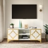Gold Lux free-standing TV cabinet in White