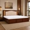Reva Solid Wood Compact King Bed Box Storage Provincial Teak Finish Mattress 72 x 72 Inches