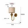 Devansh Metal Electric Wall Light in Antique Gold Colour with Black Shade Count of 2 Lights