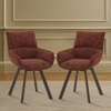 Bren Swivel Dining Chair In Auburn Fabric
