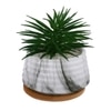 Artificial Succulent Plant In White Marble Effect Pot