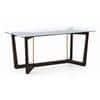 Bourdaine Glass 6 Seater Dining Table In Mahogany Finish
