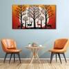 The Castle Decor Warli Art Wall Painting Wooden Framed 27x48 Inch (Style 4)