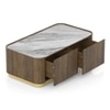 Dorian Engineered Wood Coffee Table With Ceramic Top in Walnut High Gloss Finish