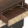 Zenga Solid Wood Side Table in Antique Walnut Finish