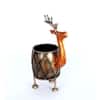 Desert Art Metal Handpainted Yellow Deer Pen Stand