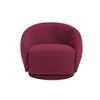 Lorna Swivel Solid Wood Round Chair in Maroon Colour