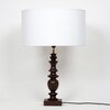 Akira hand crafted Solid wood walnut finish Table Lamp With White Cotton Shade