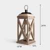 Ireka Homes Selena Wooden Lantern with Glass and Candle – Home Decor (Pack of 1)