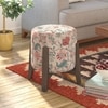 Nicole Stool In Danish Walnut Finish With Calico Print Colour