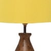 Devansh Yellow Cotton Table Lamp With Wood Natural Base (7X13 Inches)-6