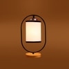 Devansh White & Black Cotton Drum Wooden  & Iron Table Lamp -17 Inch Height  -F