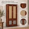 Akira Sheesham Wood Book Case Cum Crockery Unit  In Honey Oak  Finish
