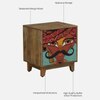 Mario Mango Wood Hand Painted Multicolour 1 Door Small Cabinet In Natural Finish