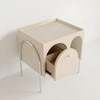 Arco Wood Side Table in Beige Colour
