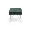 Asansol Sheesham Wood Accent Square Set of 2 Stools     in Green Cotton Velvet Upholstery