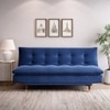 Della 3 Seater Sofa Cum Bed In Blue Colour