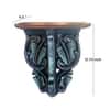 Multishade Colour Solid Wood Handcarved Kalpavriksha Floating Wall Shelf with distres finish by DisooFashions