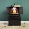 D'Dass Multi Color Mdf and Sheesham Wooden Temple With Cabinet For Pooja