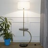 Jigger Metal Multiutility Shelf Floor Lamp With White Cotton Shade