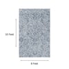 Neulooms Handloom Knotted Reversible Flatweave Area Rug Blue or Ivory 8x10