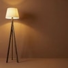 Triune Beige Jute Floor Lamp with Beige Jute Base