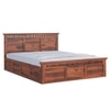 Madhavi Solid Wood King  Size Bed With Hydraulic Storage (Honey Oak Finish)